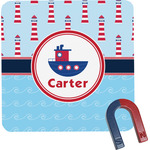 Light House & Waves Square Fridge Magnet (Personalized)