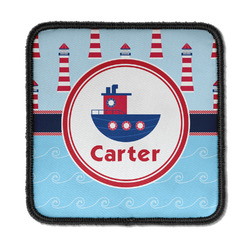 Light House & Waves Iron On Square Patch w/ Name or Text