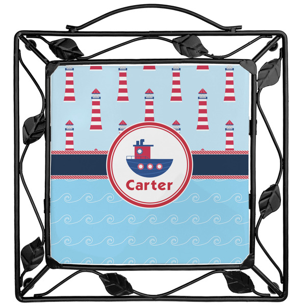 Custom Light House & Waves Square Trivet (Personalized)