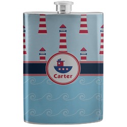 Light House & Waves Stainless Steel Flask (Personalized)