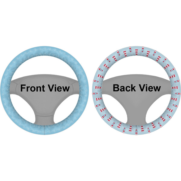 Light House & Waves Steering Wheel Cover- Front and Back