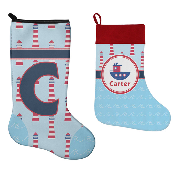 Light House & Waves Stockings - Side by Side compare