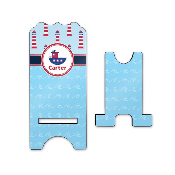 Light House & Waves Stylized Phone Stand - Front & Back - Small