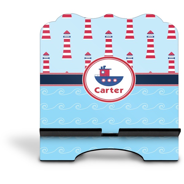 Light House & Waves Stylized Tablet Stand - Front without iPad