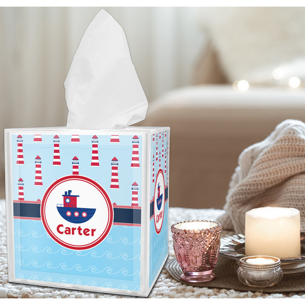 Light House & Waves Tissue Box - LIFESTYLE