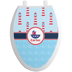 Light House & Waves Toilet Seat Decal - Elongated (Personalized)