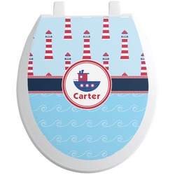 Light House & Waves Toilet Seat Decal (Personalized)