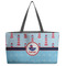 Light House & Waves Tote w/Black Handles - Front View