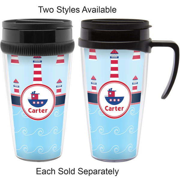 Light House & Waves Travel Mugs - with & without Handle