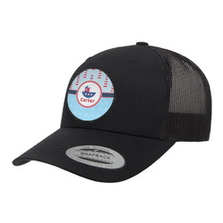 Light House & Waves Trucker Hat - Black (Personalized)