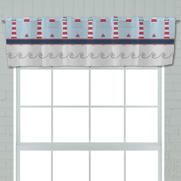 Light House & Waves Valance - Closeup on window