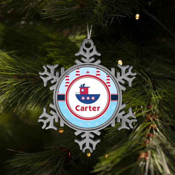 Light House & Waves Vintage Snowflake - (LIFESTYLE)