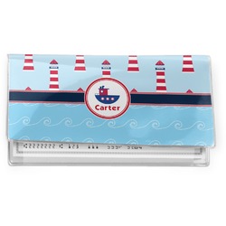 Light House & Waves Vinyl Checkbook Cover (Personalized)
