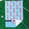 Light House & Waves Waffle Weave Golf Towel - In Context