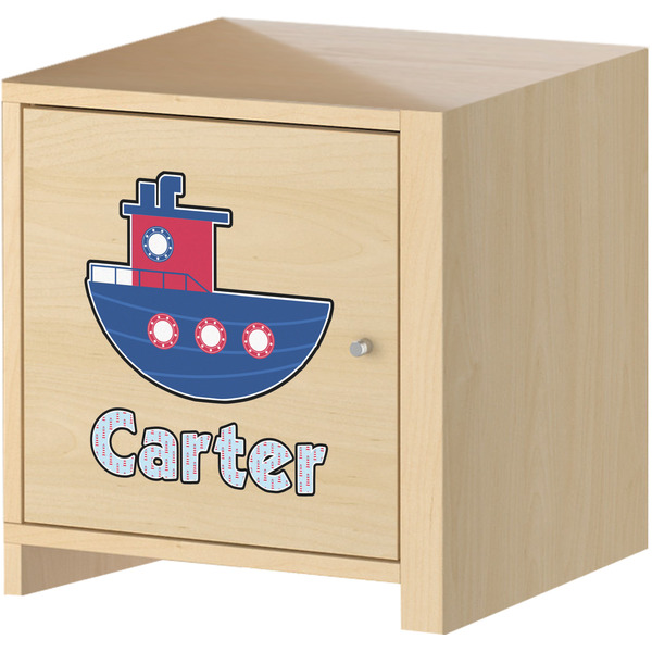 Light House & Waves Wall Graphic on Wooden Cabinet