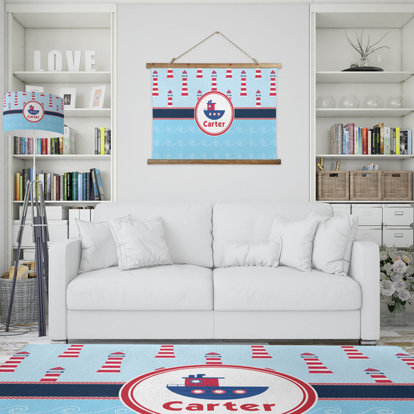 Light House & Waves Wall Hanging Tapestry - IN CONTEXT