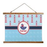 Light House & Waves Wall Hanging Tapestry - Wide (Personalized)