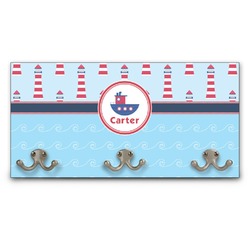 Light House & Waves Wall Mounted Coat Rack (Personalized)