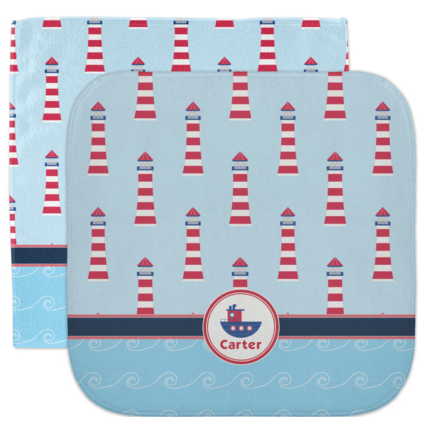 Custom Light House & Waves Facecloth / Wash Cloth (Personalized)