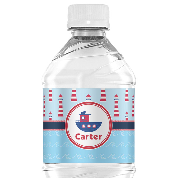 Custom Light House & Waves Water Bottle Labels - Custom Sized (Personalized)