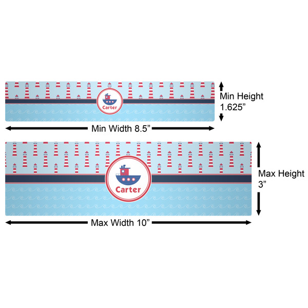 Light House & Waves Water Bottle Labels w/ Dimensions
