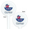 Light House & Waves White Plastic 5.5" Stir Stick - Double Sided - Round - Front & Back
