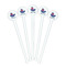 Light House & Waves White Plastic 7" Stir Stick - Round - Fan View