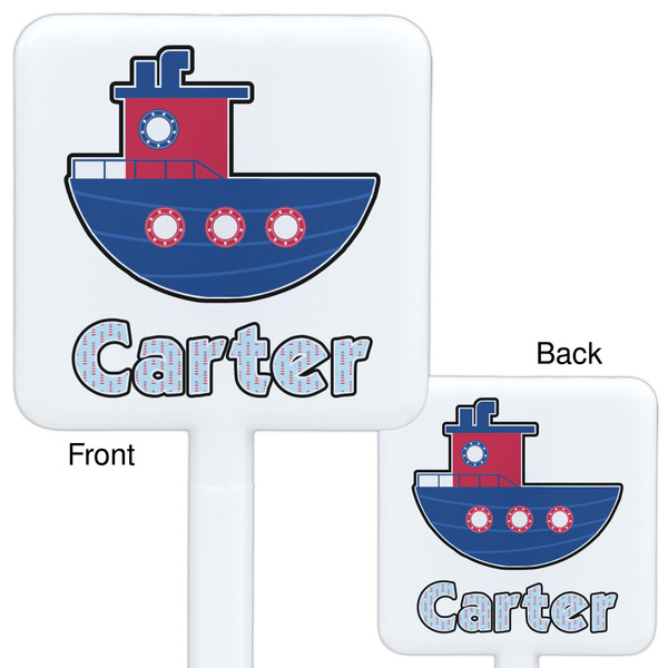 Light House & Waves White Plastic Stir Stick - Double Sided - Approval