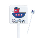 Light House & Waves Square Plastic Stir Sticks (Personalized)