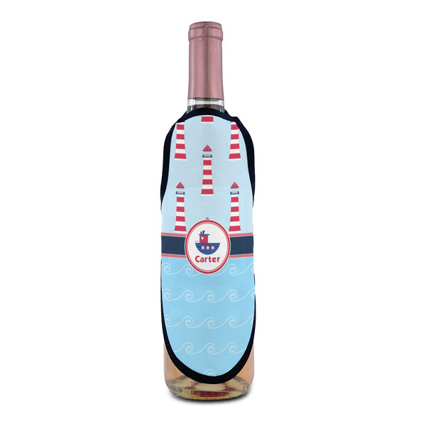 Light House & Waves Wine Bottle Apron - IN CONTEXT