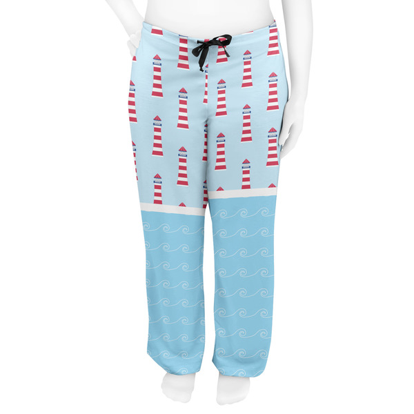 Light House & Waves Women's Pj on model - Front