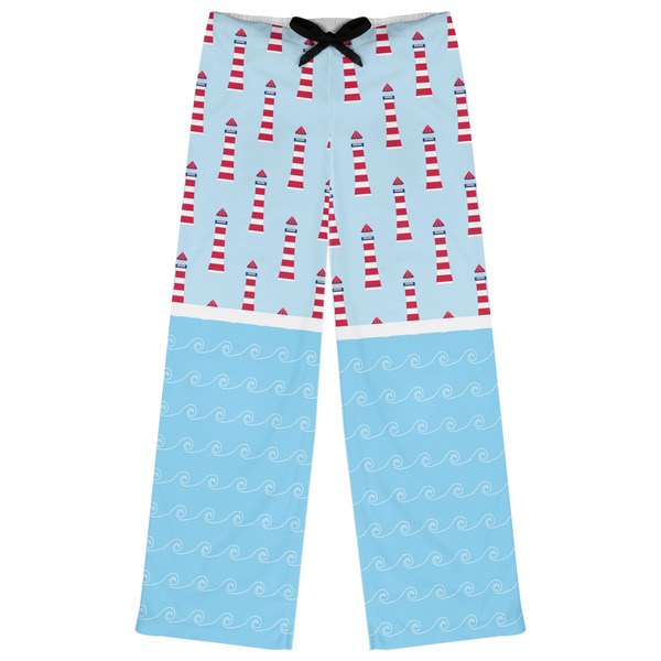 Custom Light House & Waves Womens Pajama Pants - XS