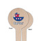 Light House & Waves Wooden 4" Food Pick - Round - Single Sided - Front & Back