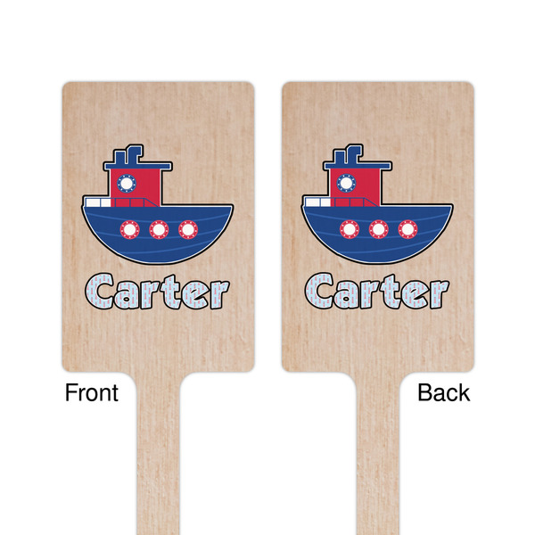 Light House & Waves Wooden 6.25" Stir Stick - Rectangular - Double Sided - Front & Back