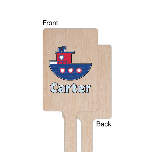 Light House & Waves Wooden 6.25" Stir Stick - Rectangular - Single - Front & Back