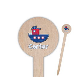 Light House & Waves Round Wooden Food Picks (Personalized)