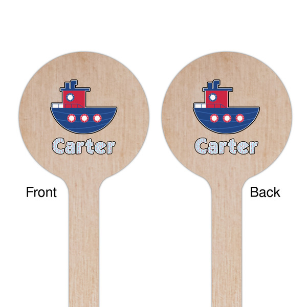 Light House & Waves Wooden 6" Stir Stick - Round - Double Sided - Front & Back