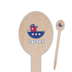 Light House & Waves Oval Wooden Food Picks (Personalized)