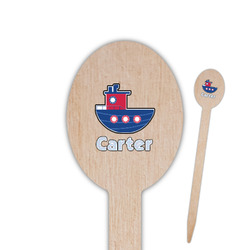 Light House & Waves Oval Wooden Food Picks (Personalized)