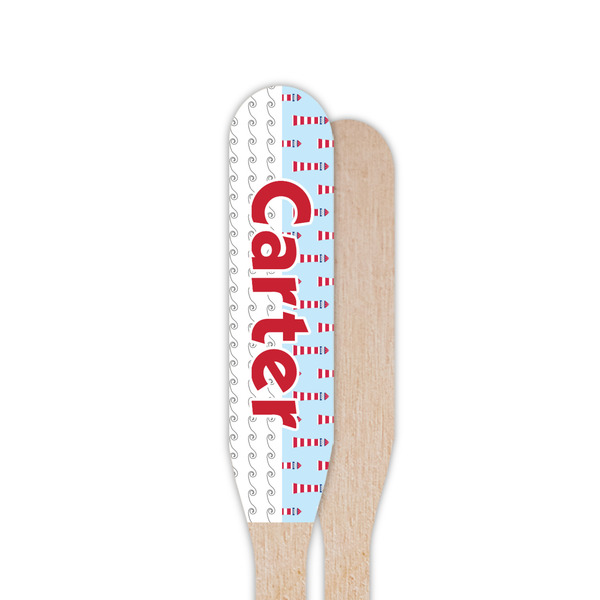 Light House & Waves Wooden Food Pick - Paddle - Single Sided - Front & Back