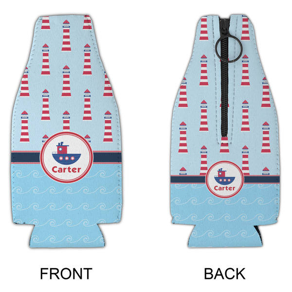 Light House & Waves Zipper Bottle Cooler - APPROVAL
