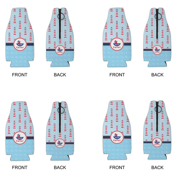 Light House & Waves Zipper Bottle Cooler - Set of 4 - APPROVAL