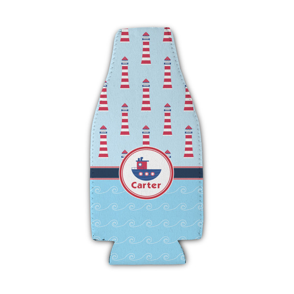 Light House & Waves Zipper Bottle Cooler - Set of 4 - FRONT