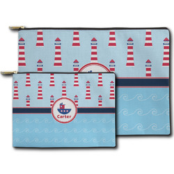 Light House & Waves Zipper Pouch (Personalized)