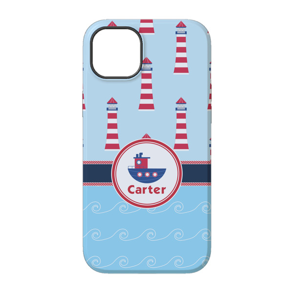 Light House & Waves iPhone 14 Tough Case - Back