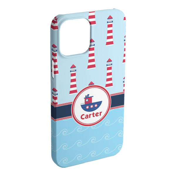Custom Light House & Waves iPhone Case - Plastic - iPhone 15 Plus (Personalized)