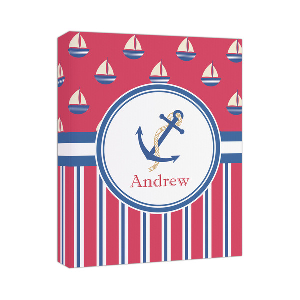 Custom Sail Boats & Stripes Canvas Print - 11x14 (Personalized)