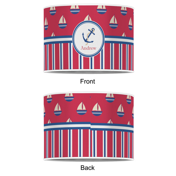 Sail Boats & Stripes 12" Drum Lampshade - APPROVAL (Poly Film)