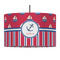 Sail Boats & Stripes 12" Drum Pendant Lamp - Fabric (Personalized)