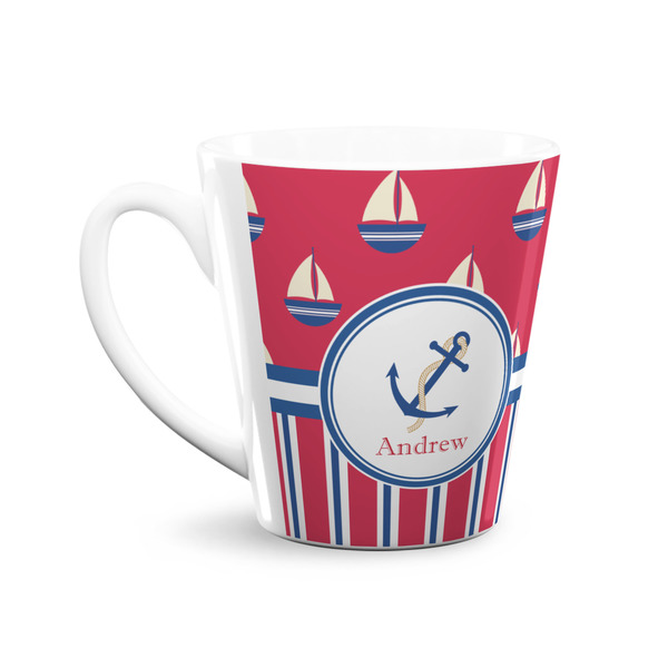 Sail Boats & Stripes 12 Oz Latte Mug - Front